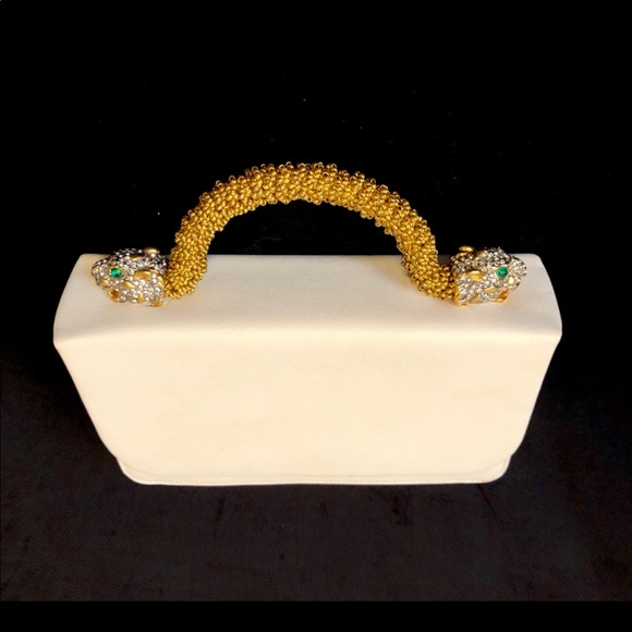 69’ Vintage - White Jeweled Panther Head Bag - Picture 2 of 6